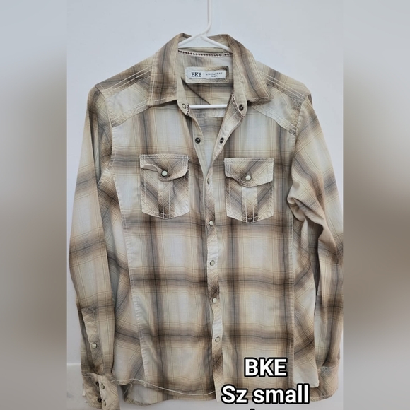 Bke mens pearl snap shirt sz small - Picture 1 of 3